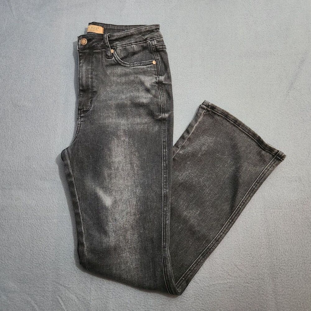 Judy Blue Women 11/30 Short Black Tummy Control High Waisted Bootcut Jeans